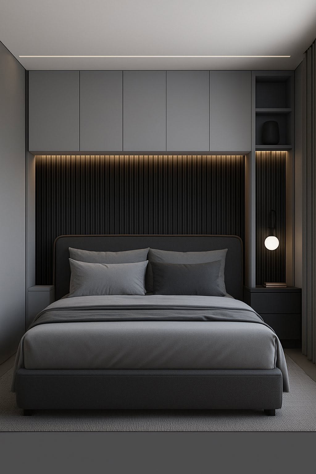 Pasillo con cielo raso en PVC acabado madera e iluminación integrada